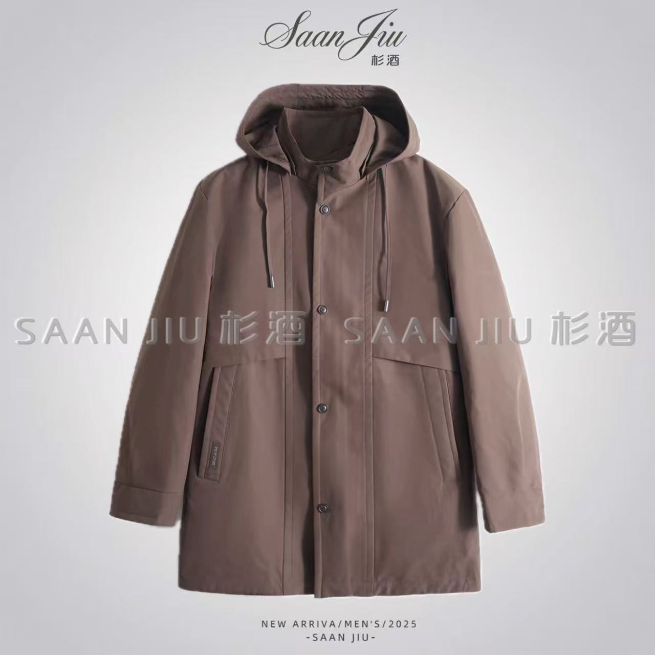 杉酒【90白鹅绒】经典老钱 冬季男士休闲保暖领羽绒服外套