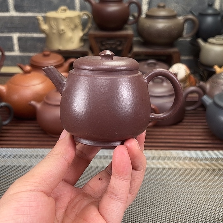 紫砂茶壶二号井中槽清，全手工，龙旦壶