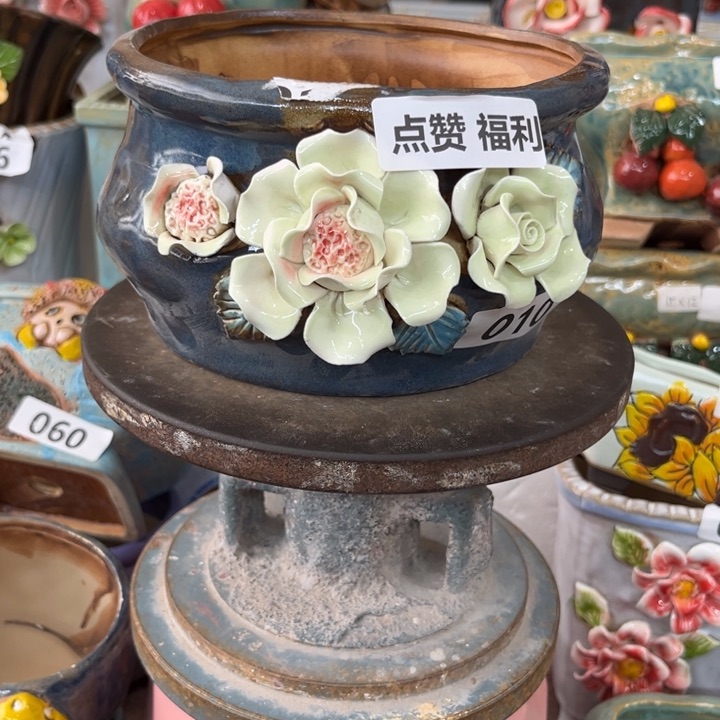 紫砂花盆粗陶材质多肉花盆