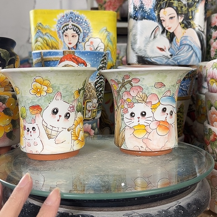 景德镇手绘花盆性价比超高