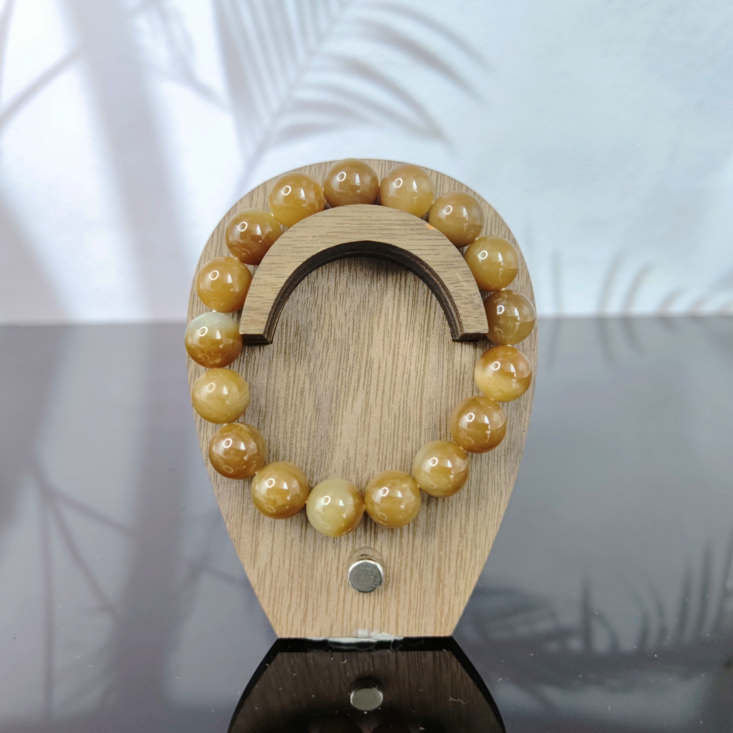 X和田玉圆珠手串（卡12）3879