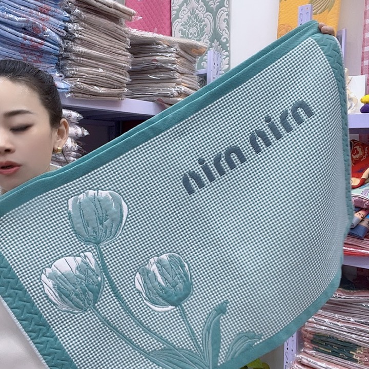 棉绿色郁金香纯棉