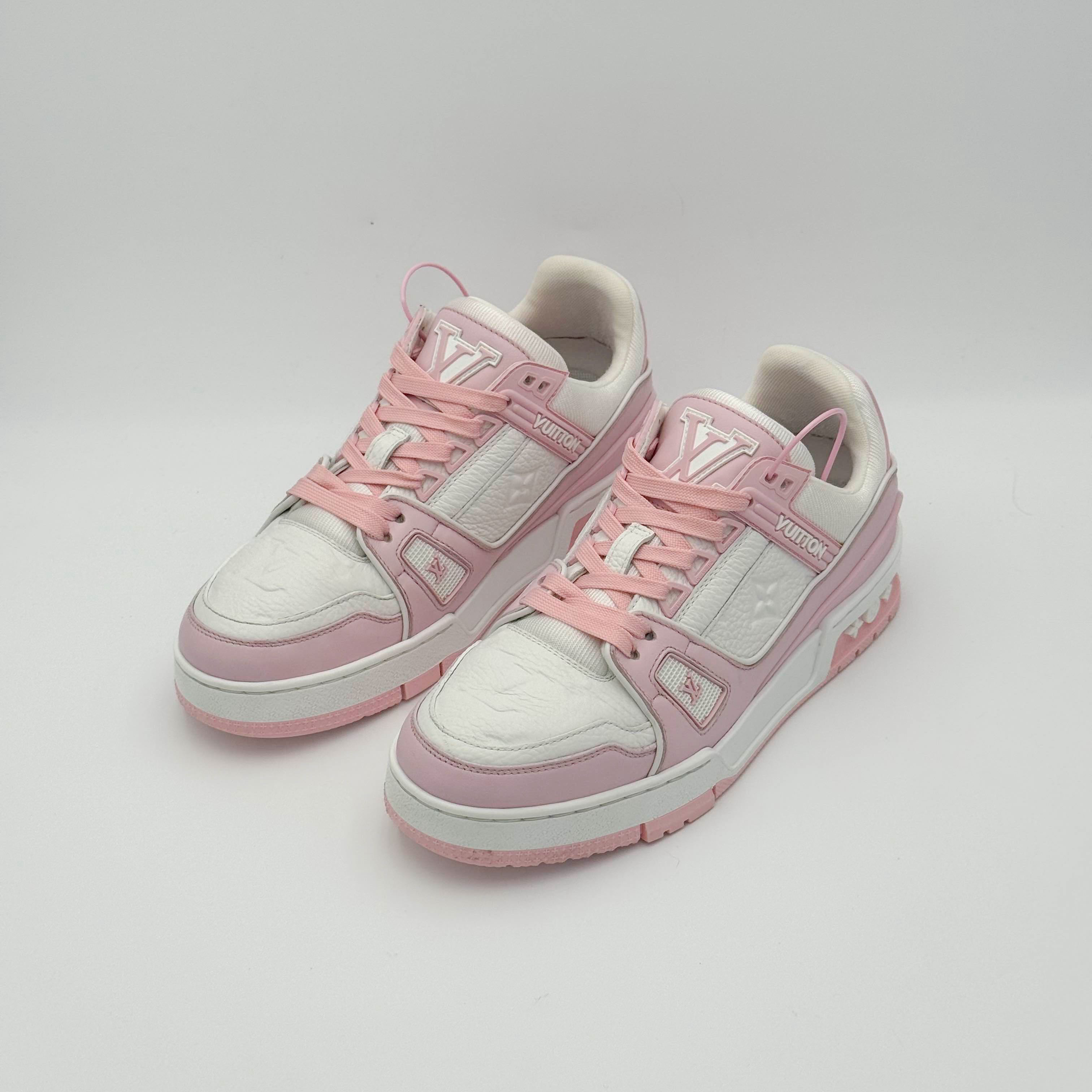 95新 LouisVuitton/路易威登 Trainer25新款白粉/原盒/37/DM0173