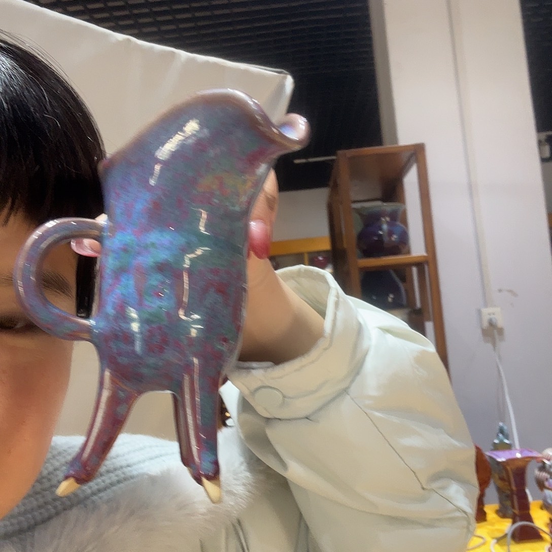 悟***道瓷摆件郑家钧窑摆件