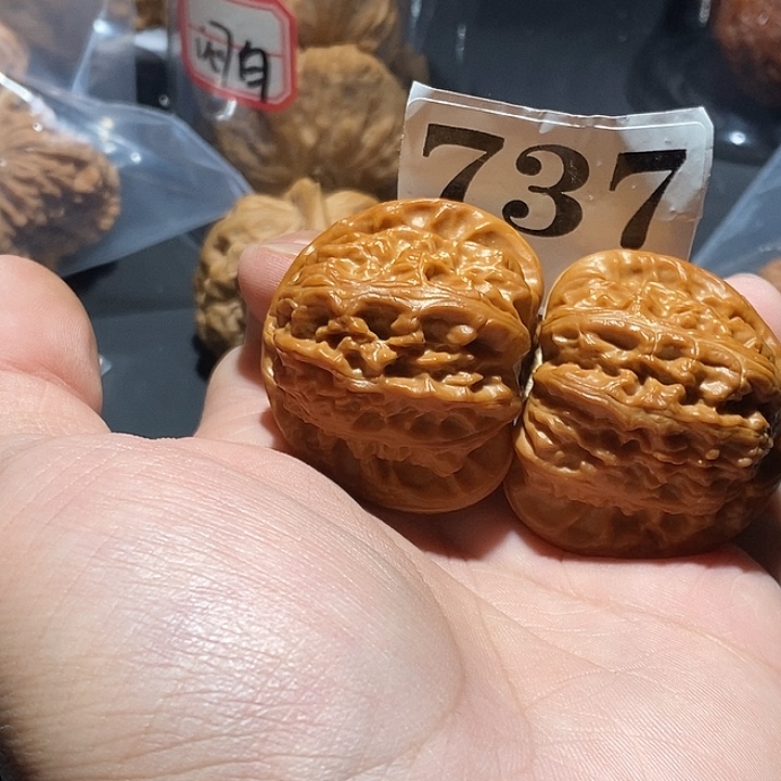 吊坠文玩核桃白狮子39有修