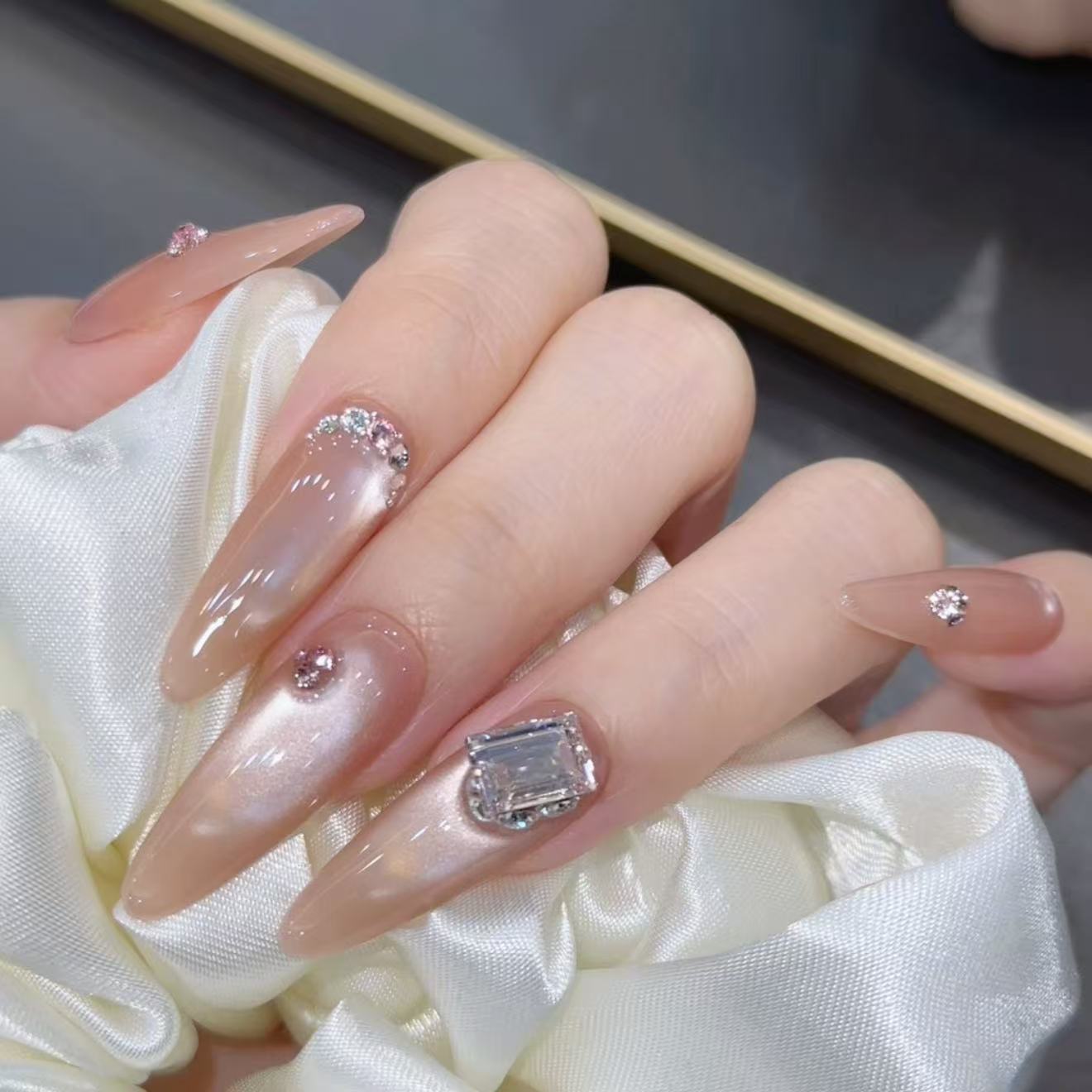 小冰糖 施家全华 纯手工定制穿戴甲美甲成品美甲贴片10片