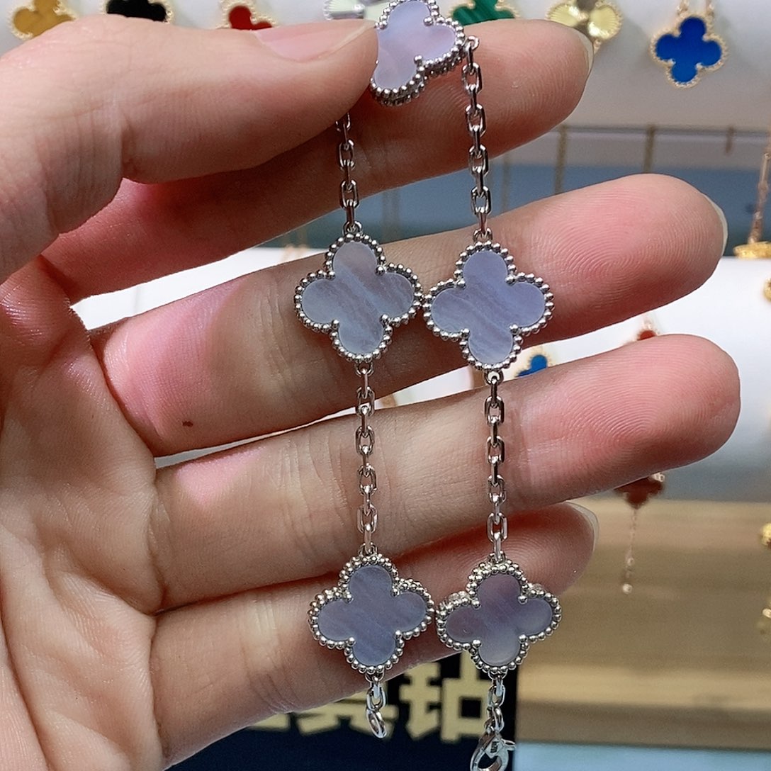 玛瑙/玉髓手链18K金镶嵌白***口K白