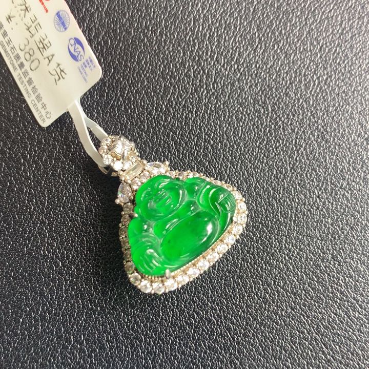 【闪购商品】翡翠颈饰银S925镶嵌天然翡翠