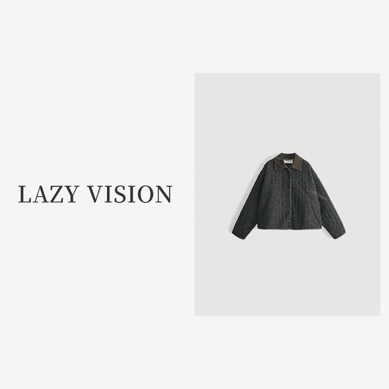 LAZYVISION女士短款小翻领秋冬棉服外套ZMD-20920小小