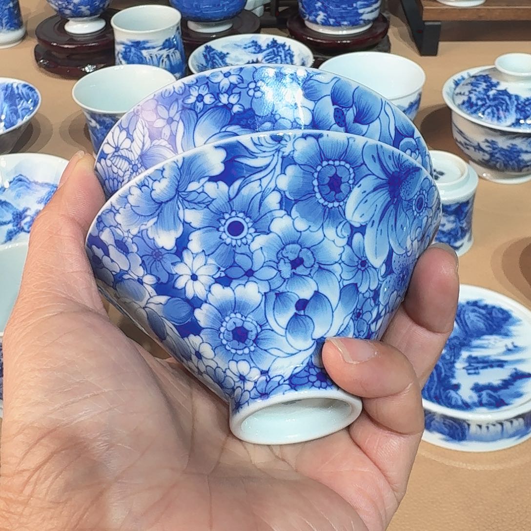 禅***景德镇纯手绘斗立杯