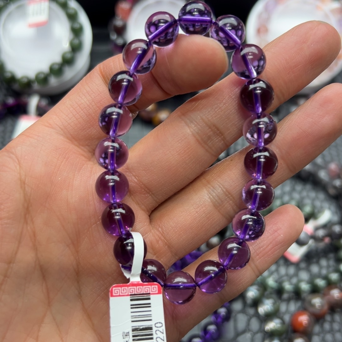 水晶手链未镶嵌好看