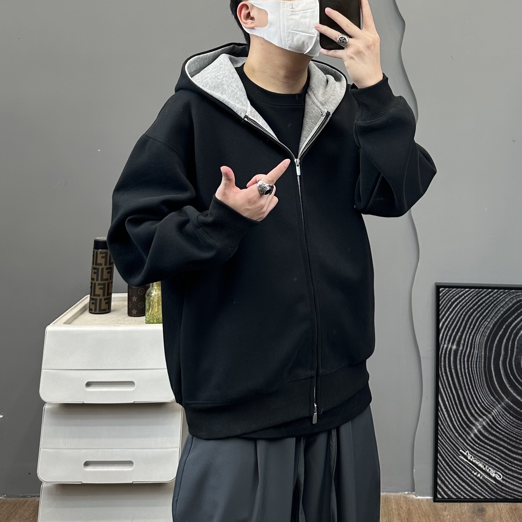 460克重重磅棉质卫衣开衫