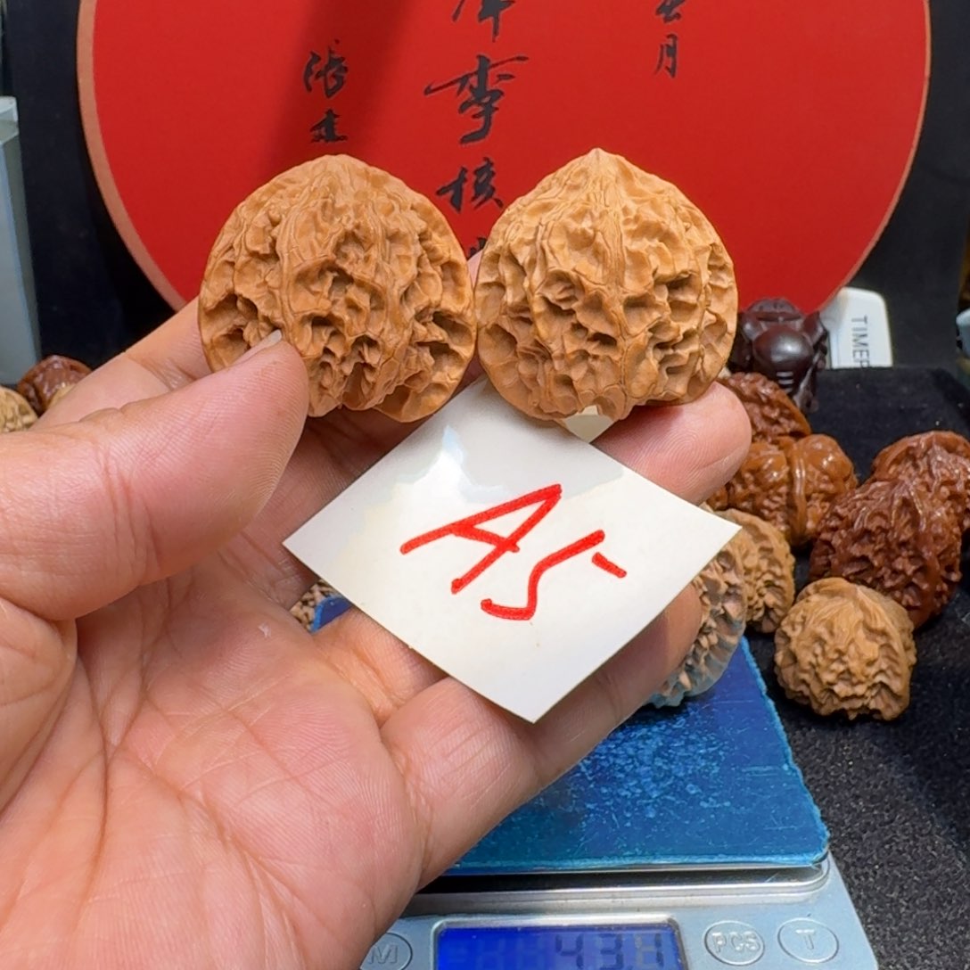 文玩核桃把件黑*空40苹果园