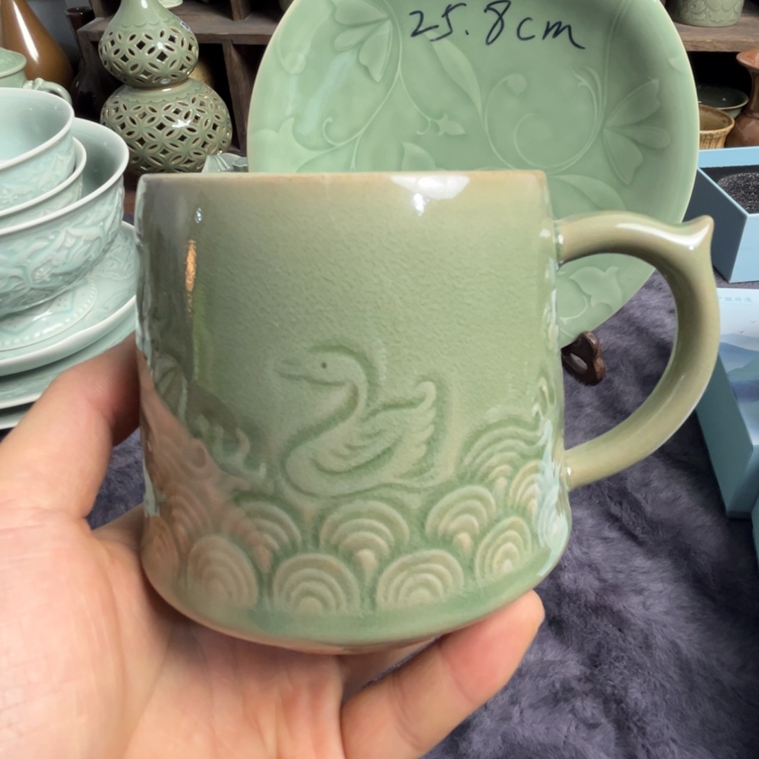 瓷二级海水鸭杯黑点变形