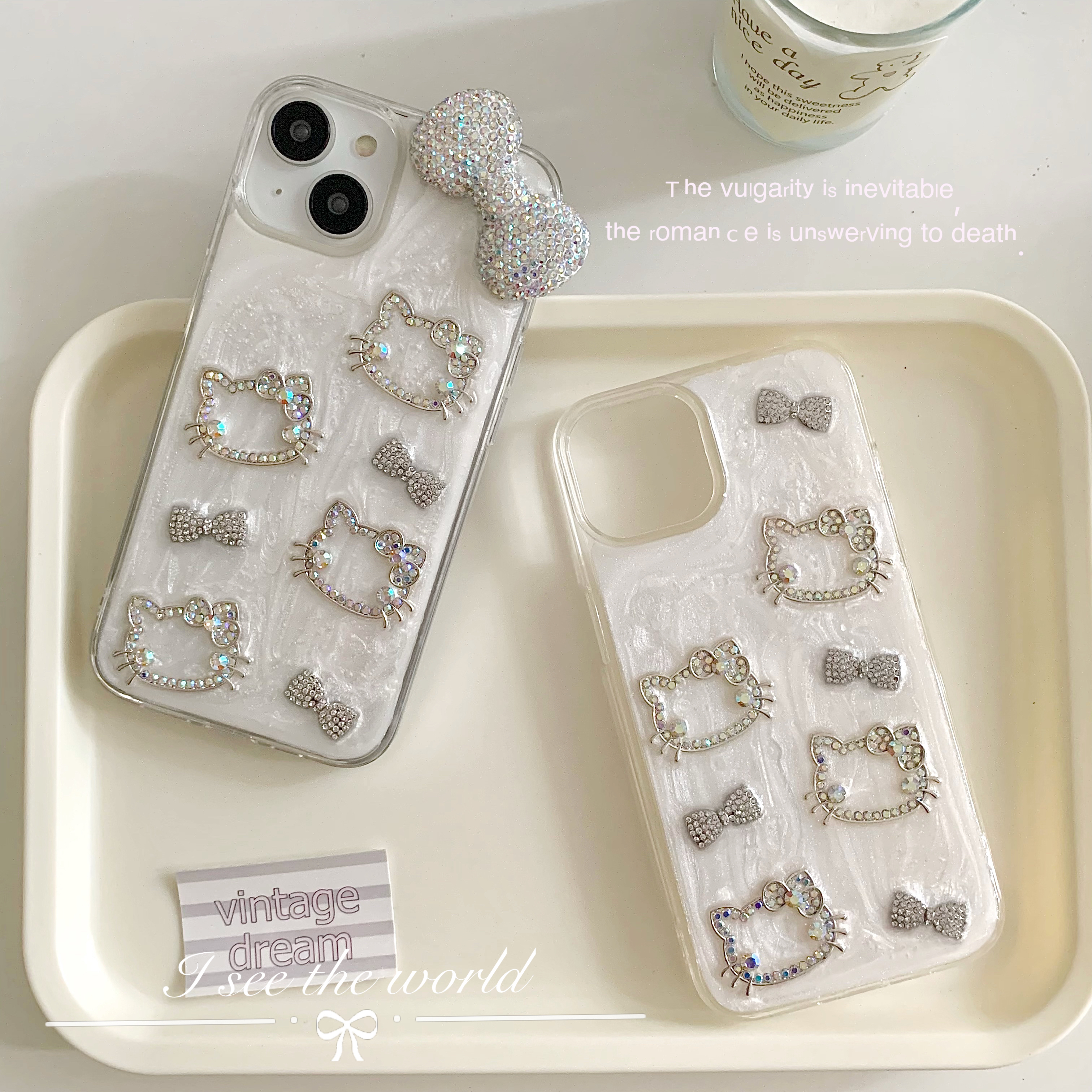 珠光kitty猫苹果16手机壳华为 荣耀 小米 红米软壳oppo vivo少女