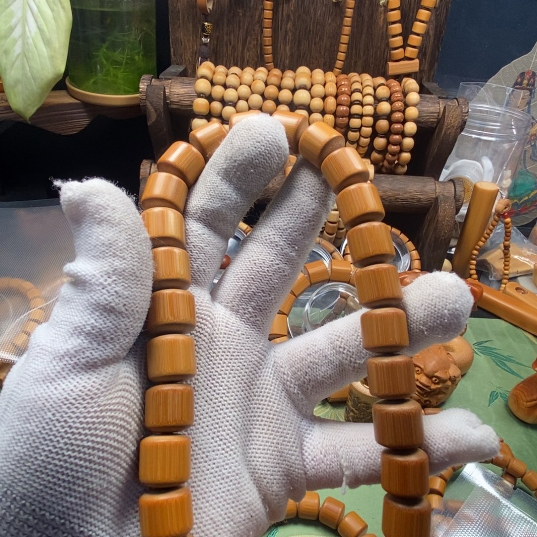 S***安竹实心竹红皮老料手串