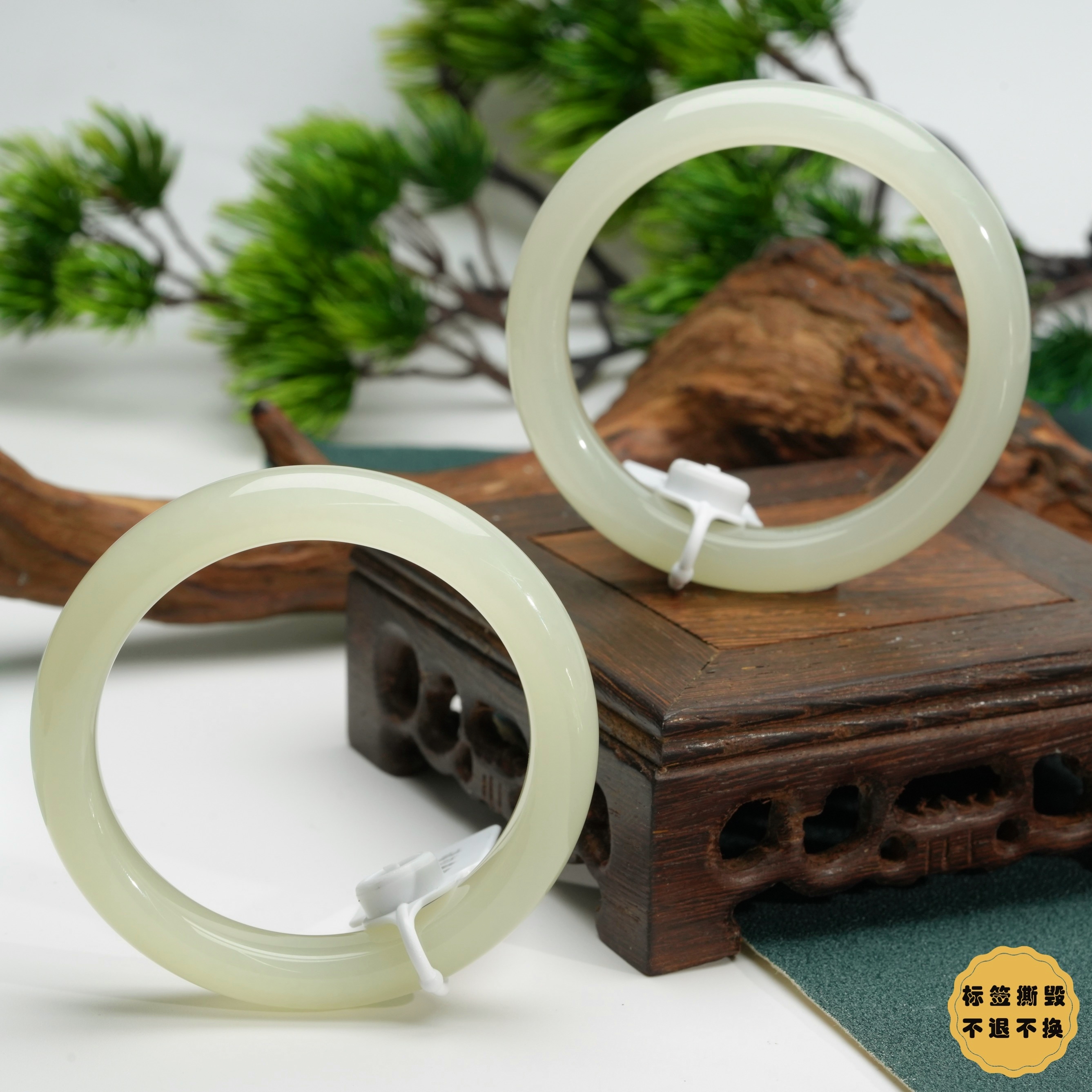 【小北好物】和田玉手镯圈口52-59【多样性发一件】QH54X626