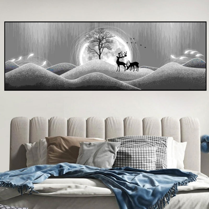 2025新年卧室装饰画自粘墙贴纸画宾馆酒店客厅房间沙发背景墙贴画