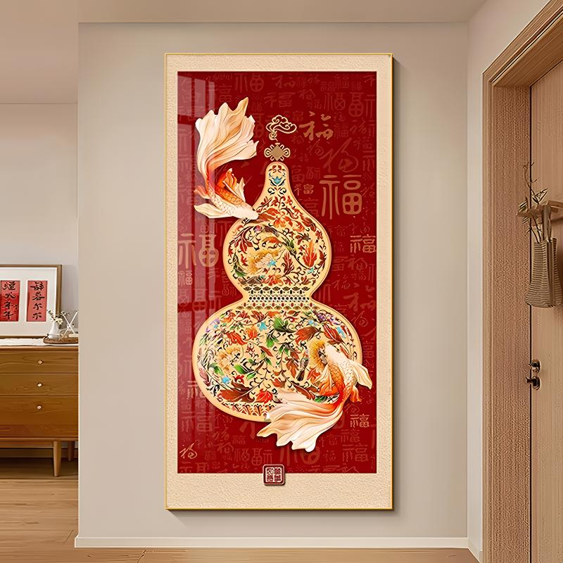 招财葫芦5D钻石画满钻2025新款高级感百福图粘钻画玄关满钻钻石画