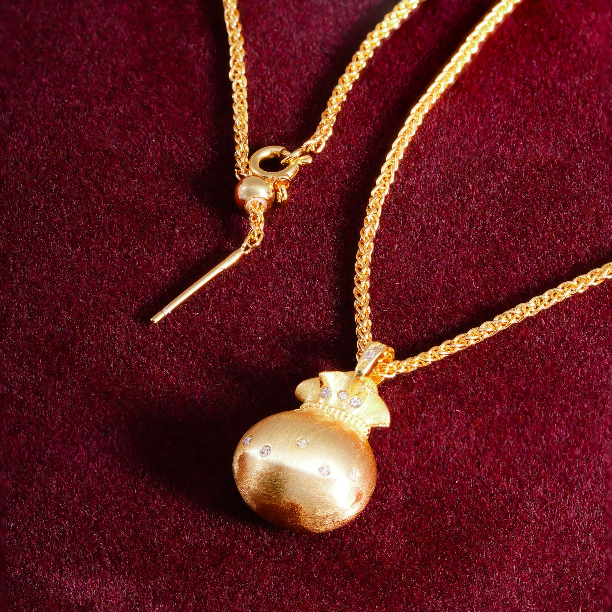 【满月金囊】精致气质饰品轻奢百搭50cm±DIY钱袋子项链WW12569