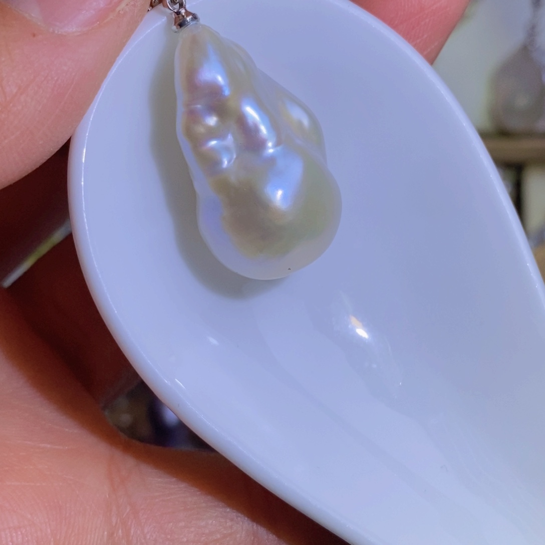 银S925镶嵌天然淡水珍珠淡水珍珠