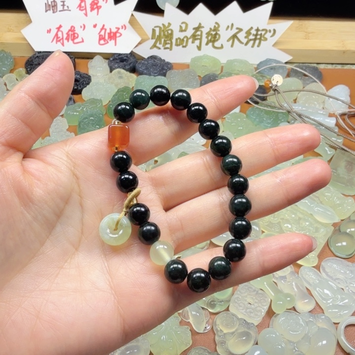 蛇纹石玉手串合金