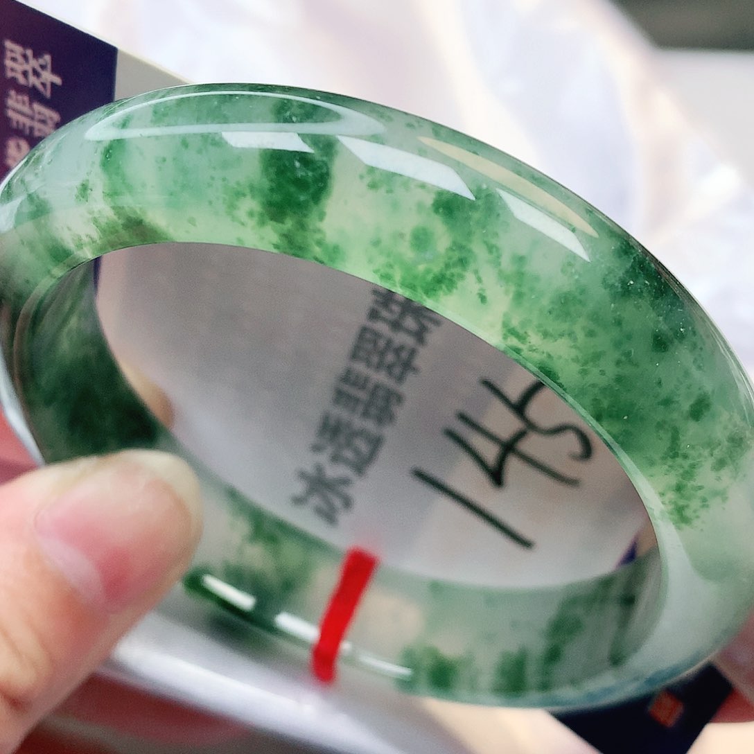 未镶嵌手镯翡翠缅甸纯天然A货翡翠冰飘花绿叶仙踪