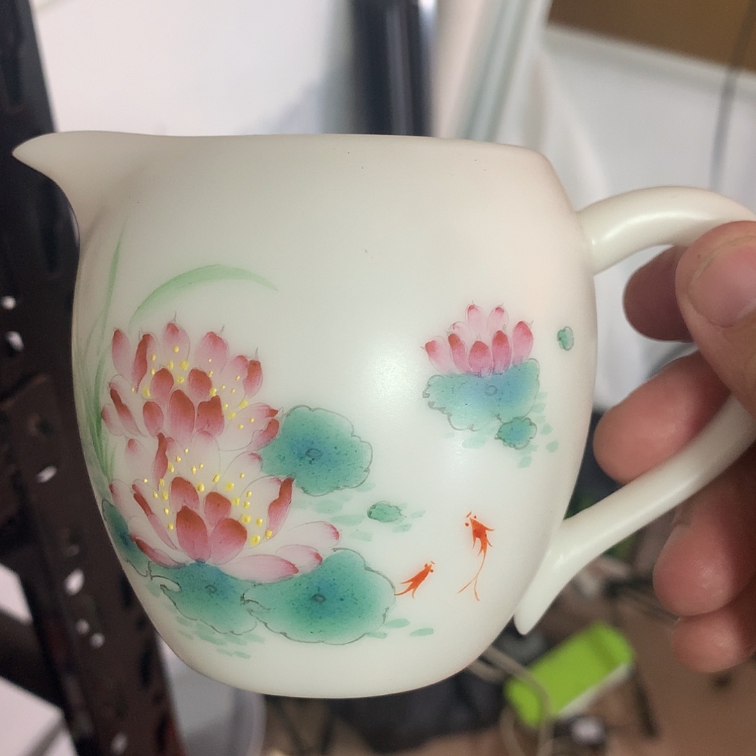 冰种素烧手绘公道杯