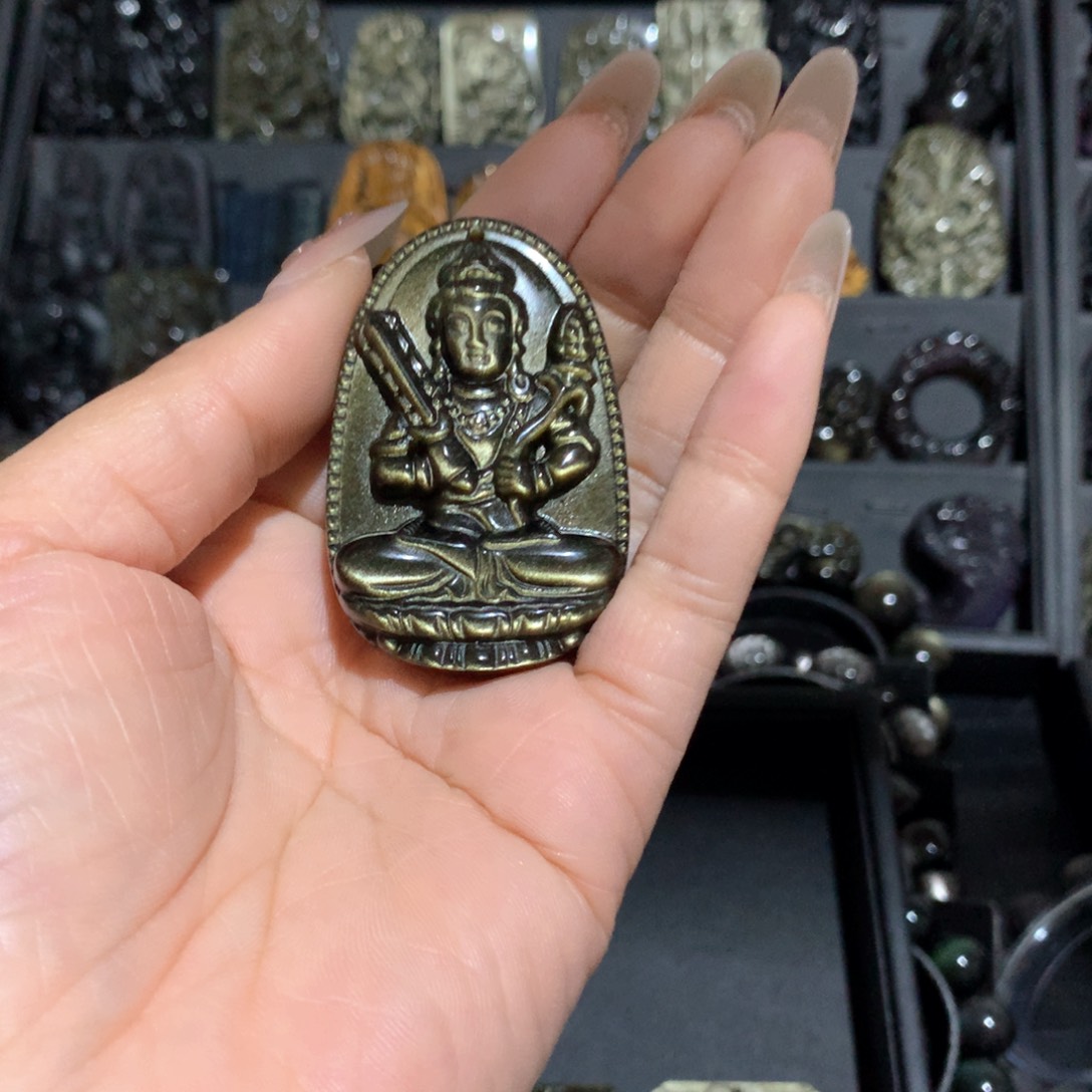 黑曜岩未镶嵌吊坠(赠链)?****仰