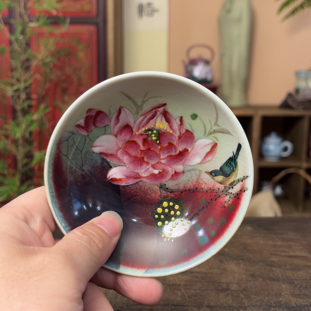 杯柴烧手工手绘陶瓷