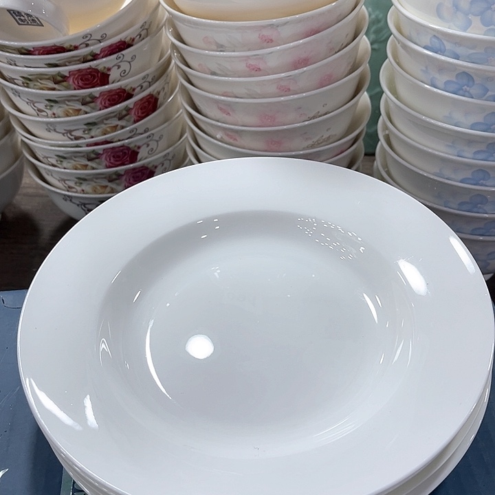 景德镇陶瓷盘8寸纯白4个装