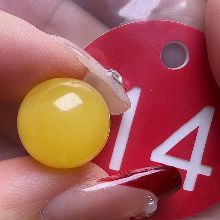 蜜蜡未镶嵌珠宝奇石13mm鸡油黄圆珠