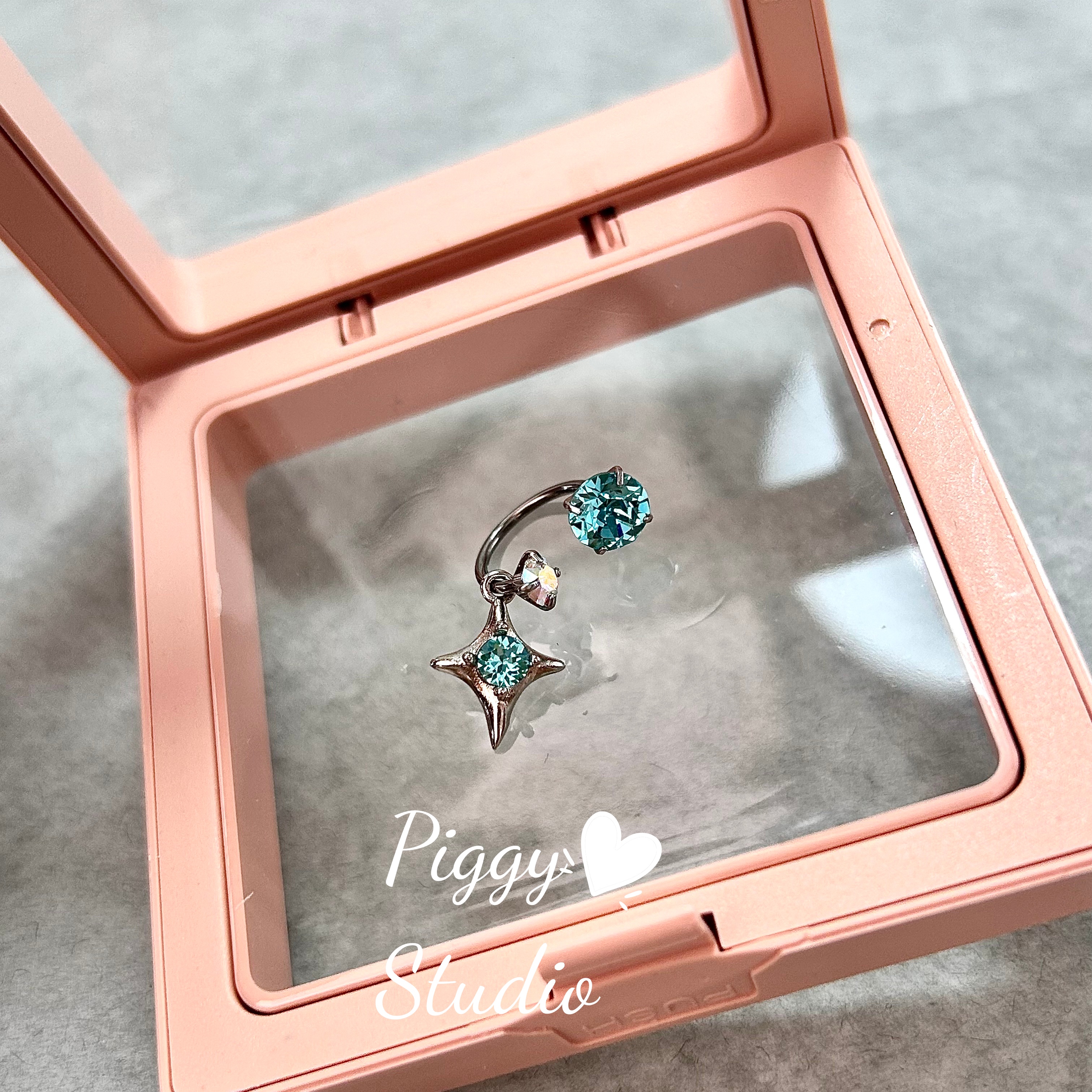 钛合金耳饰 【马蹄环+四芒星】原创正版华子爆闪耳钉耳饰耳坠