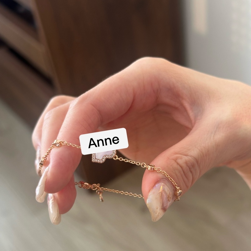 铜合金手链 高颜值粉贝葫芦镶锆爆款手链【S287】