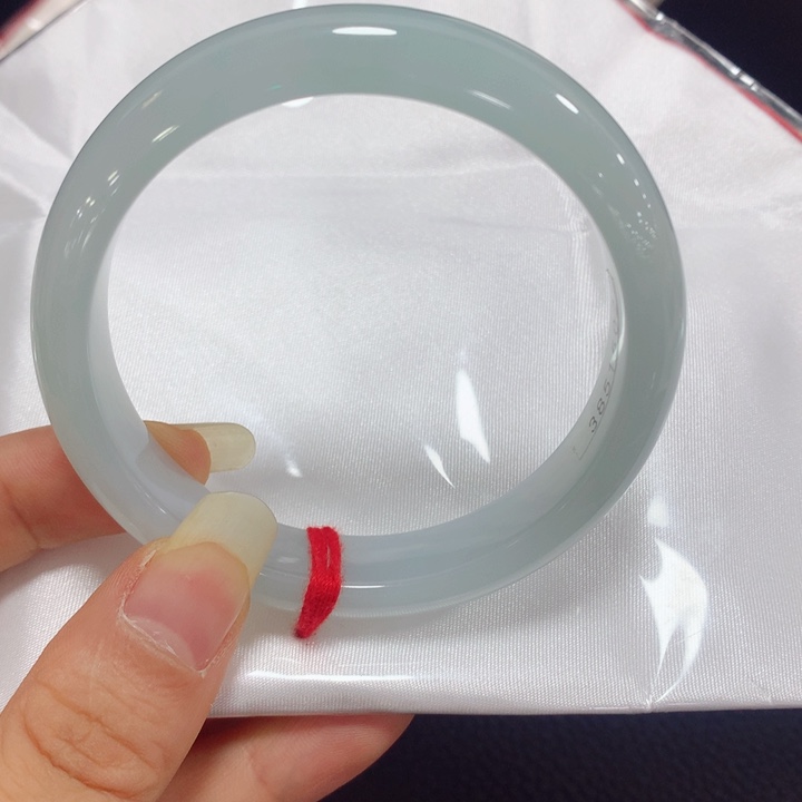 定制翡翠未镶嵌5556糯冰蓝色胶润