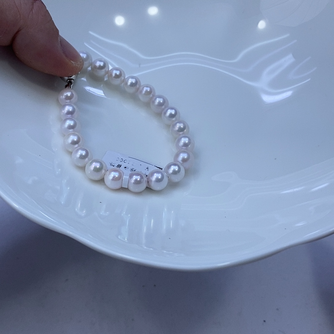 银S925镶嵌手绳海水珍珠