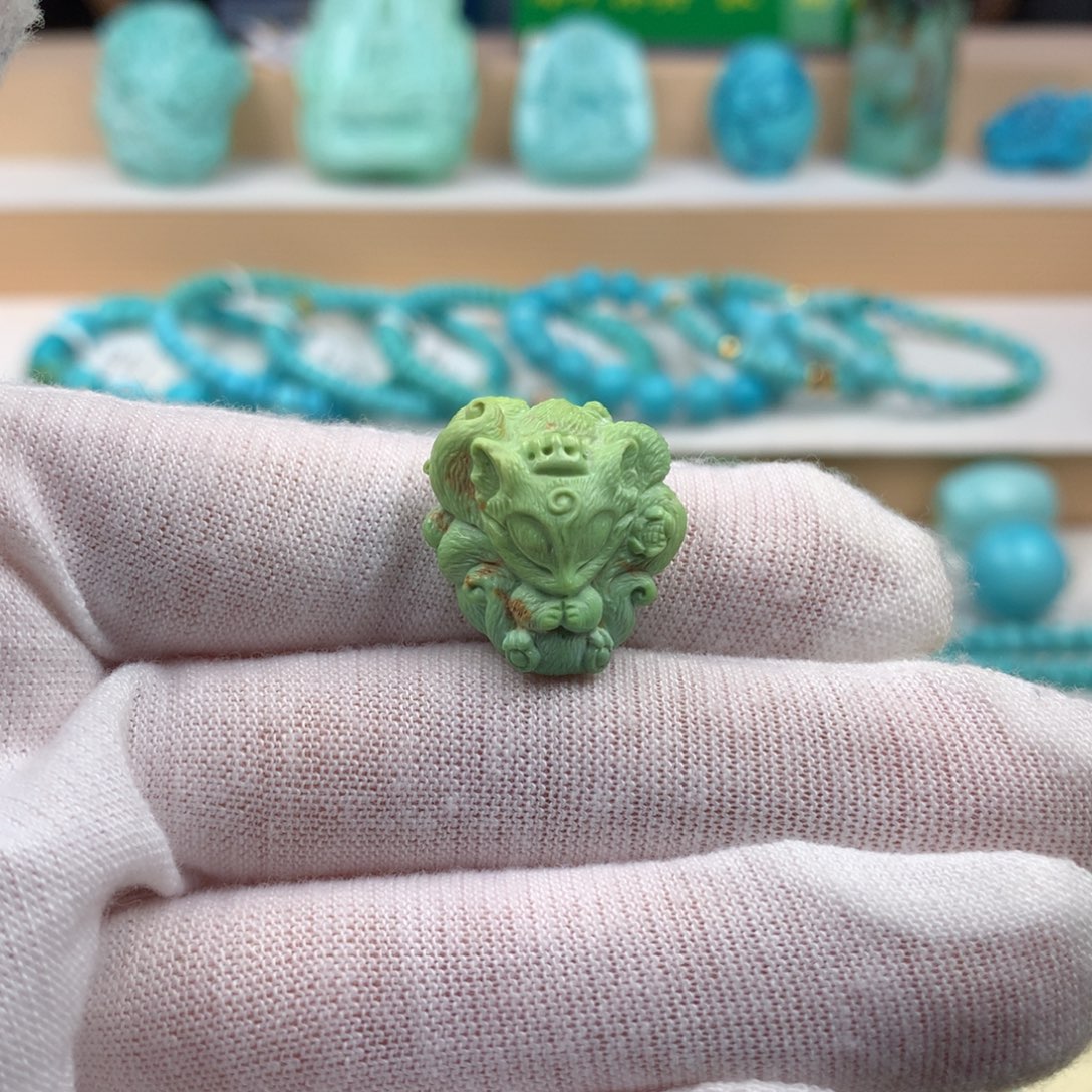 未镶嵌绿松石珠宝奇石18.7mm