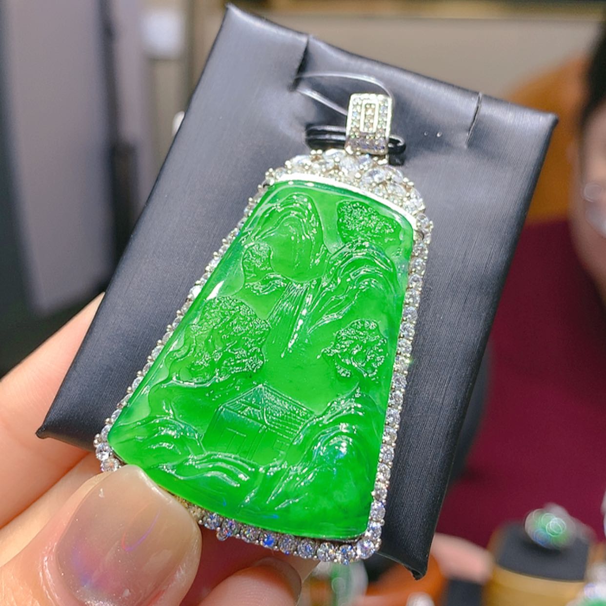 【闪购商品】翡翠银S925镶嵌颈饰8柒姐