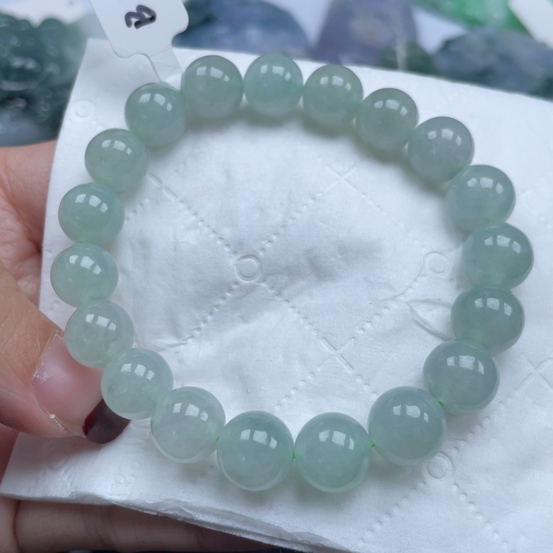 翡翠手链未镶嵌纯天然a货缅甸翡翠包邮10mm