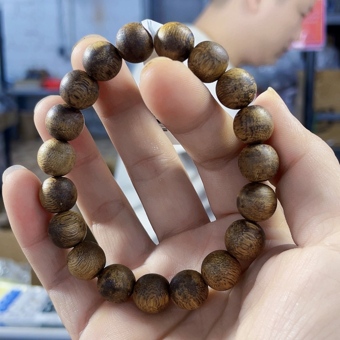 手串沉香野生白棋圆珠单圈1.1/8克多样性发一