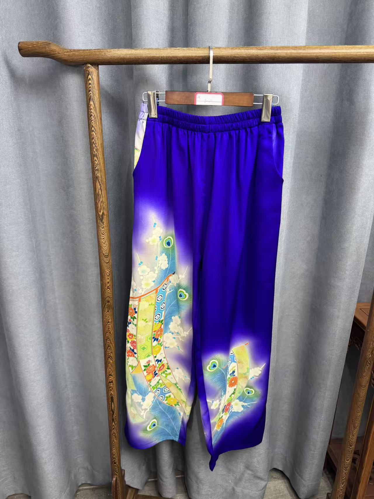 （瑕疵）秋季新款简约百搭宽松桑蚕丝直筒裤女T043