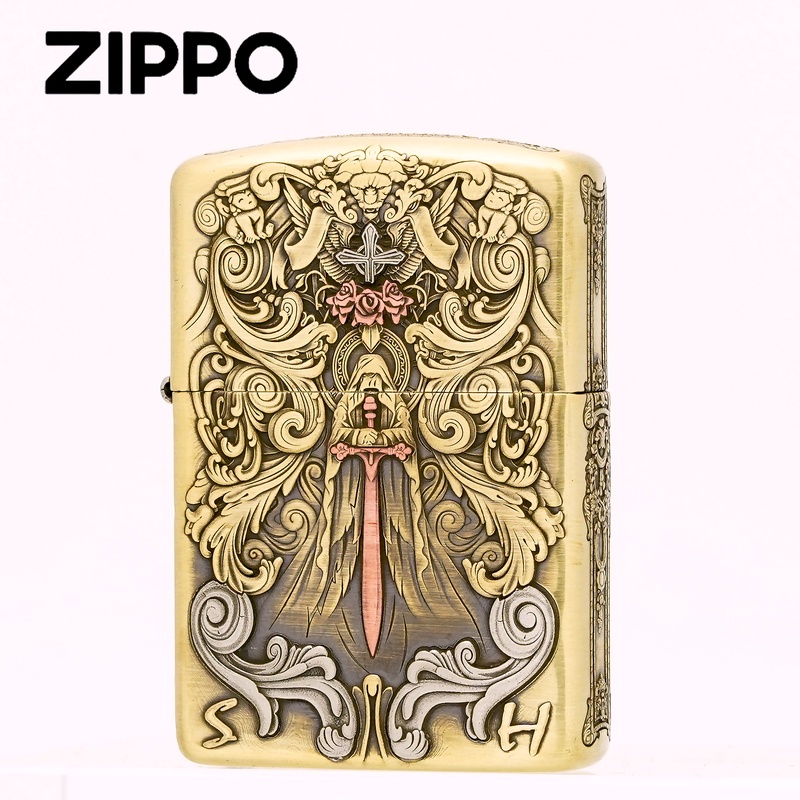 Zippo正品打火机/【天使审判】黄铜盔甲镶嵌紫铜收藏DY9902FD【林子1