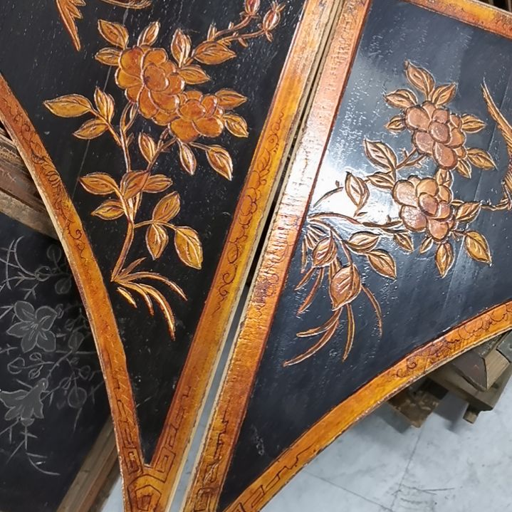 木若*老木雕花版一对