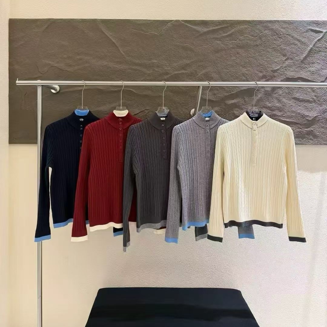 【MYEE】高智感MIU系假两件撞色毛衣