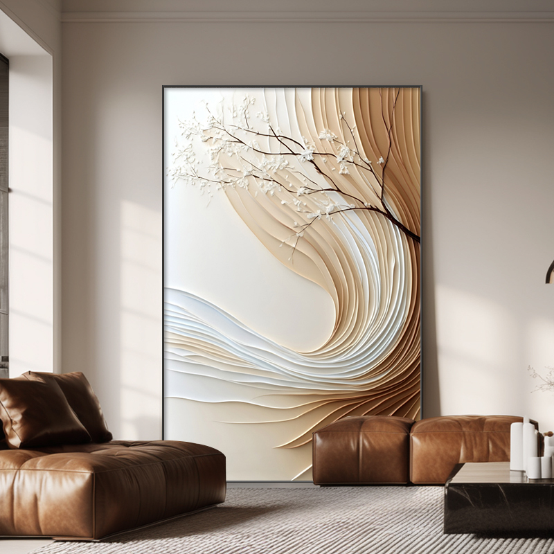 抽象艺术客厅装饰画高级感沙发背景墙壁画大气砂岩画玄关走廊挂画