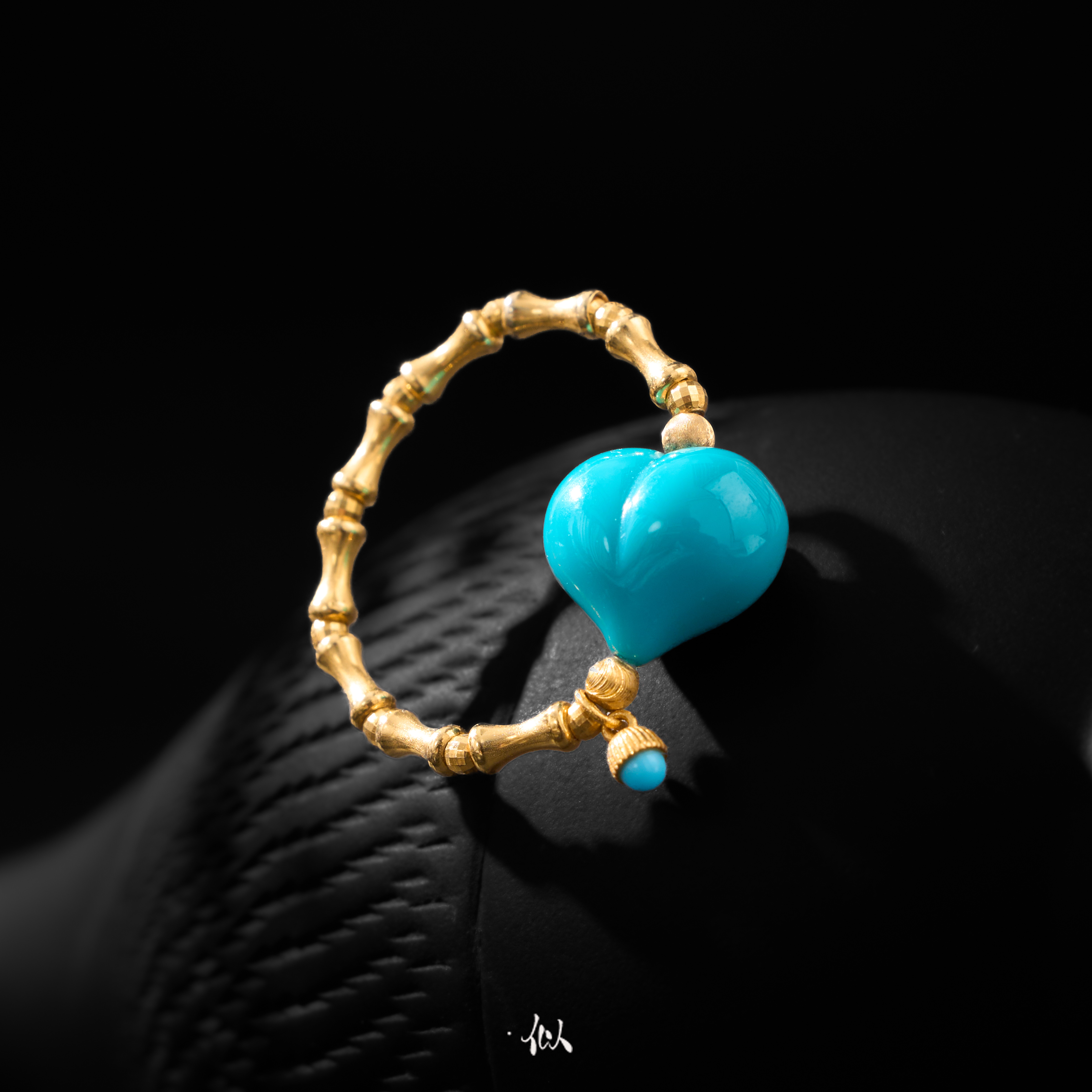 L【澜幽】·似梓珠宝· 18K爱心绿松戒指  多样性发一  XYGD308719-A