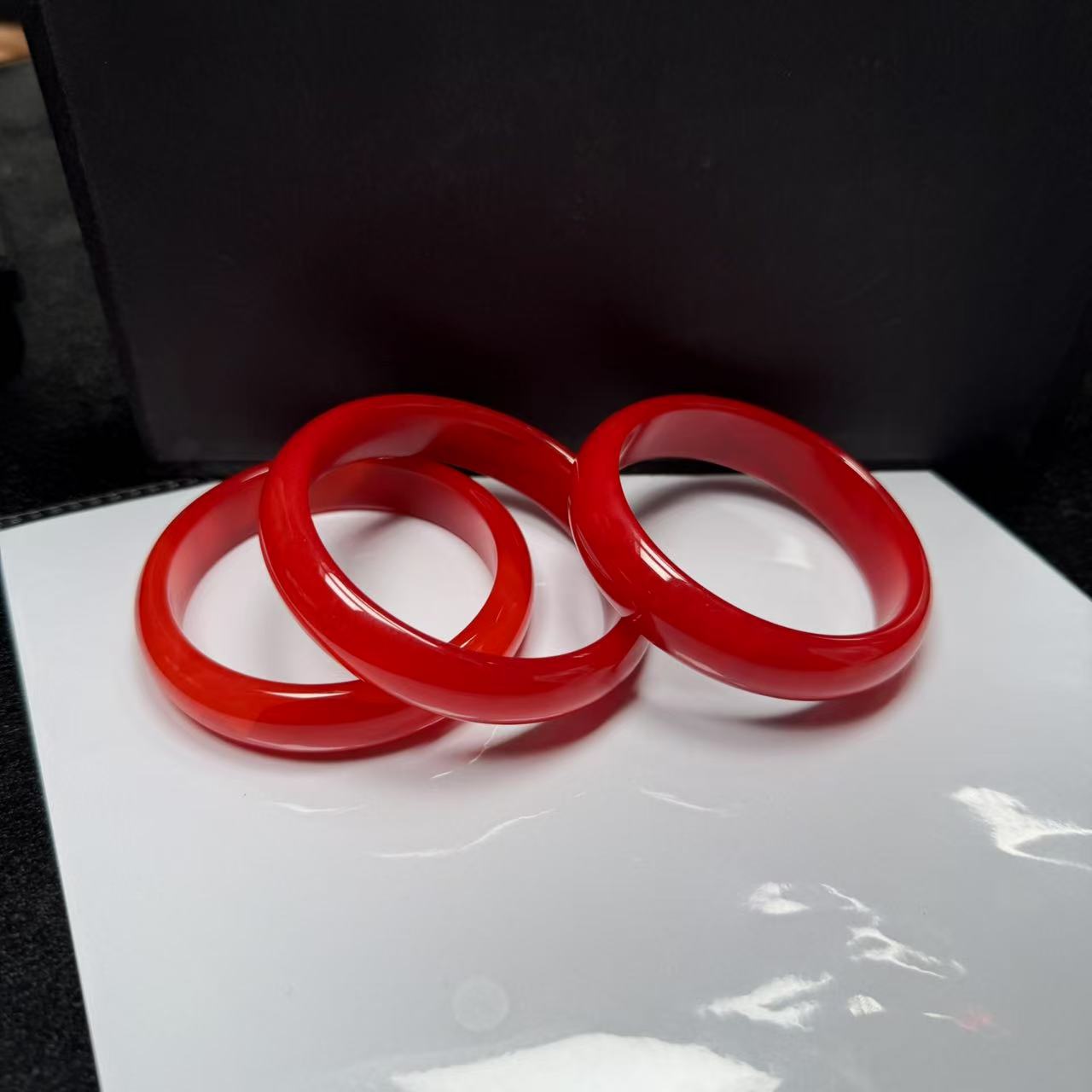 天然锦红高冰冰红玛瑙手镯-v1719-多样性发一件