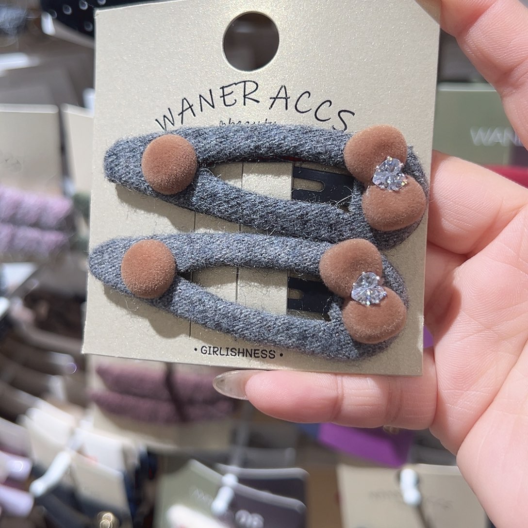 非金属灰色毛线蝴蝶结掰掰夹