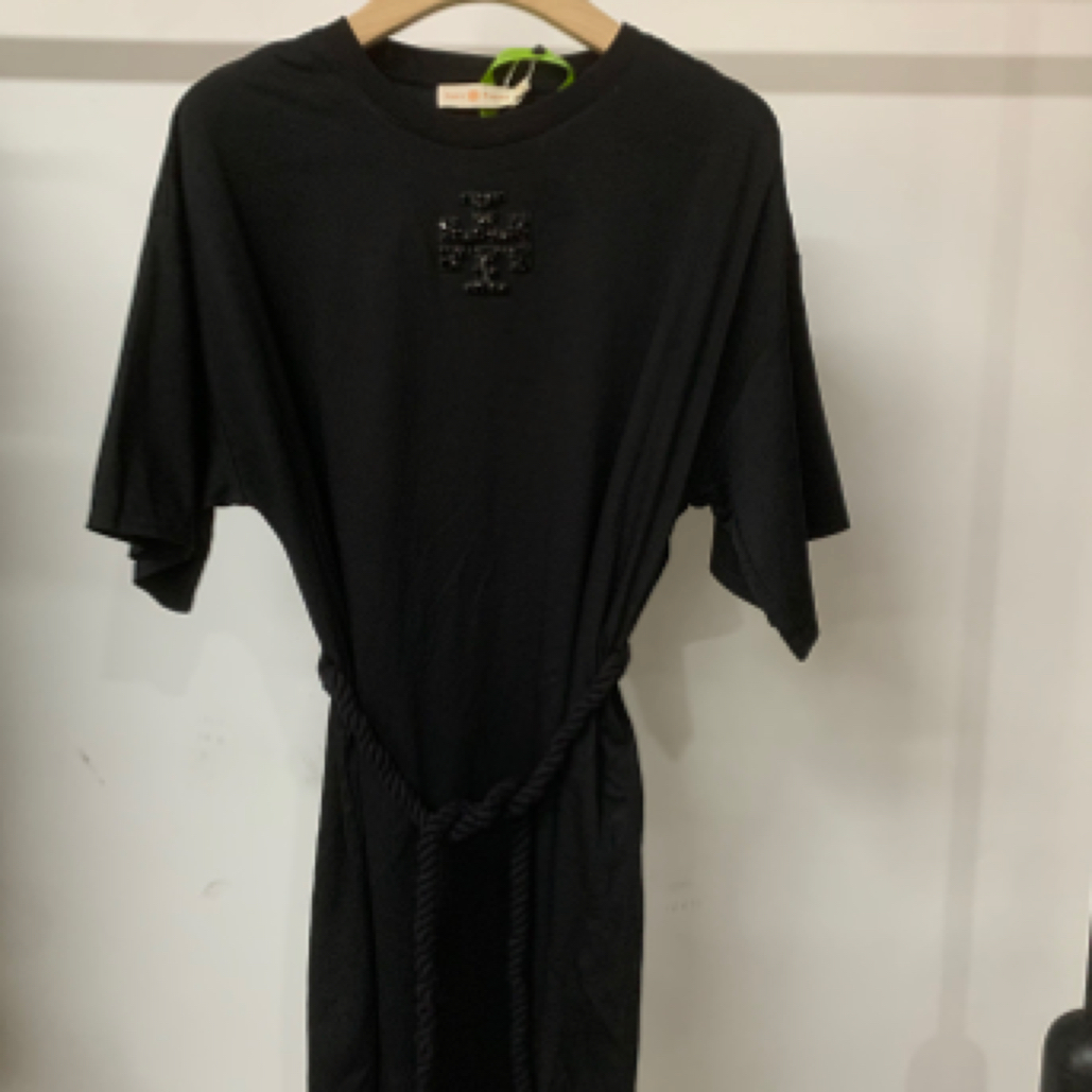 99新 TORY BURCH/汤丽柏琦 黑色休闲腰带款连衣裙/XS码/C00724