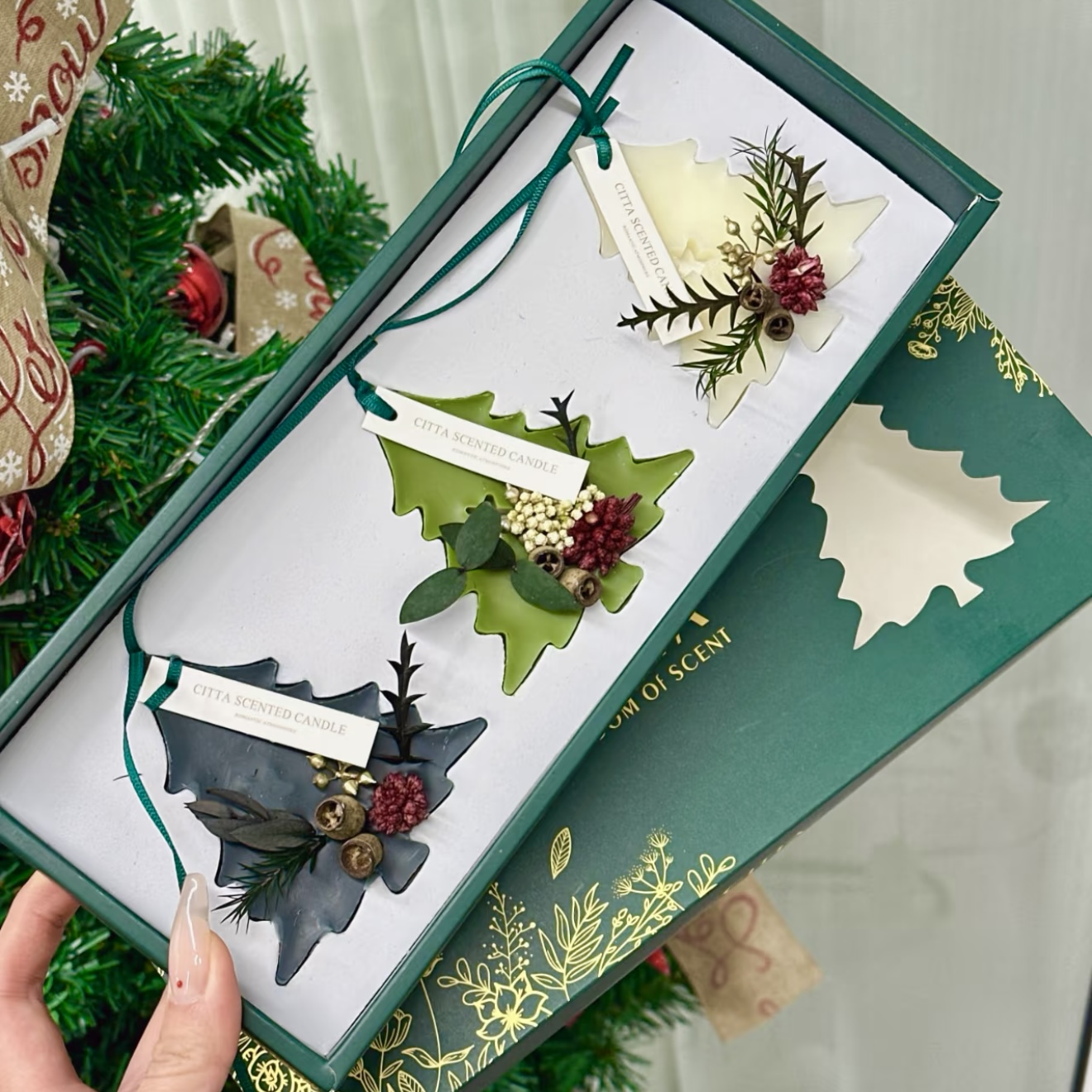 西苔圣诞香薰挂片三种香味/盒